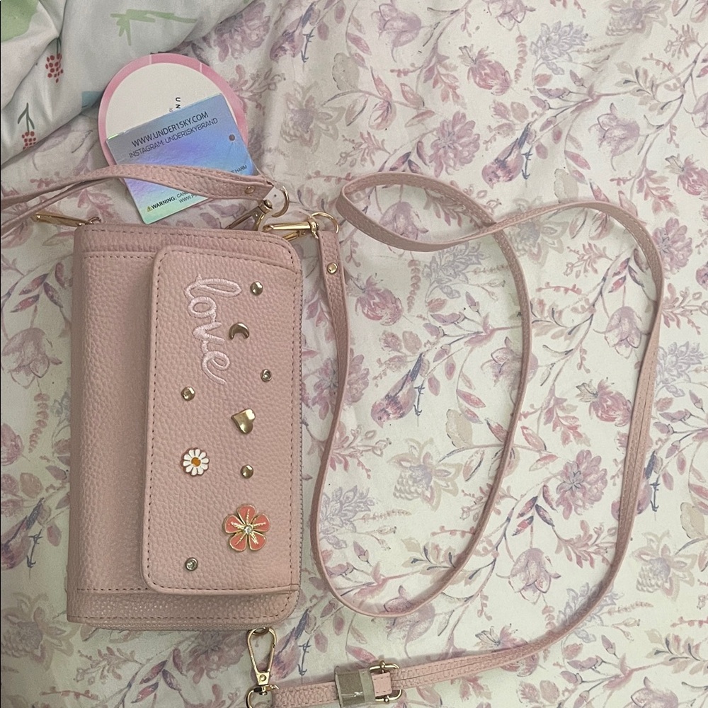 Pink Women's Bag with Embellishments